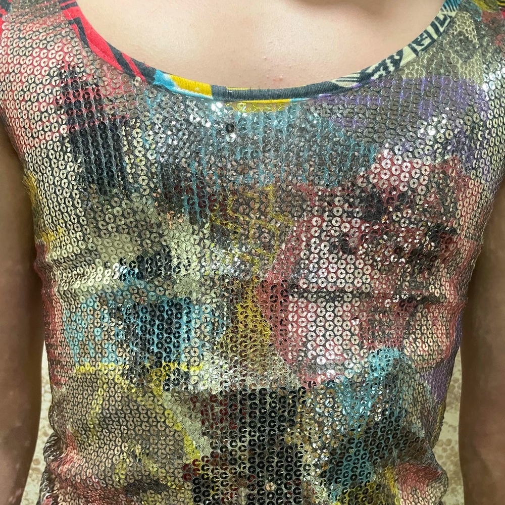 Obey Sequin tank dress size S